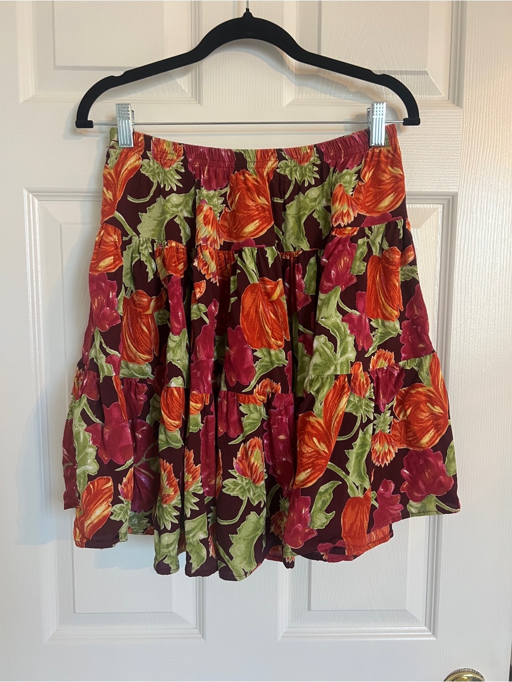 Floral Tiered Vintage 90’s Boho Peasant Skirt By Lace Lindo Size S
